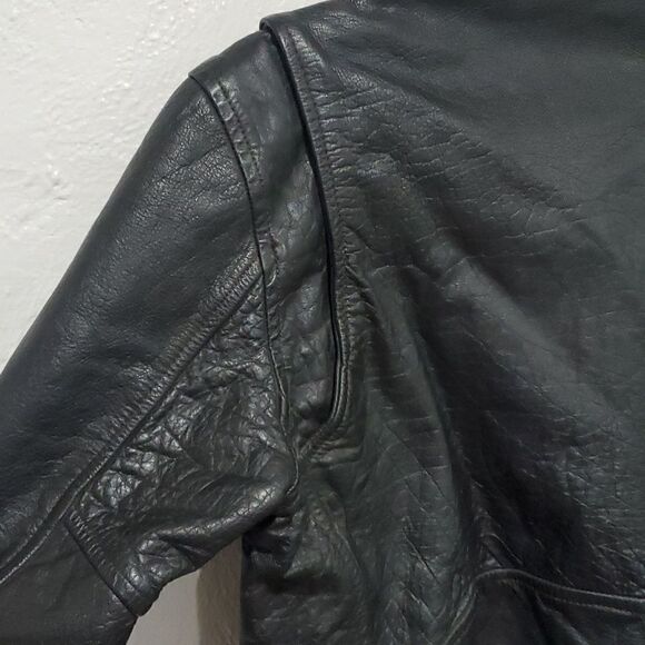 Vintage Leather King Motorcycle Jacket in Black Size M or 6/8 - Picture 7 of 16